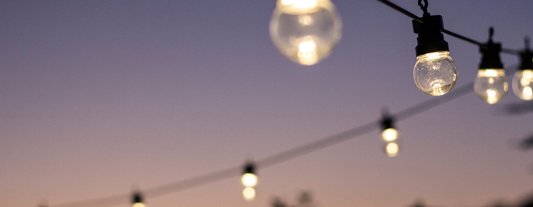 String Lights At Dusk