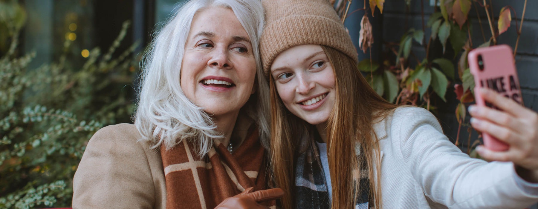 Two Women Taking Selfie